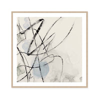 Ink Trails on Soft Blue Mist I