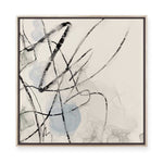 Ink Trails on Soft Blue Mist I | Framed Canvas