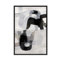 Interwoven Monochrome Shapes II | Framed Canvas