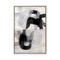 Interwoven Monochrome Shapes II | Framed Canvas