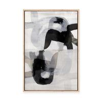 Interwoven Monochrome Shapes II | Framed Canvas
