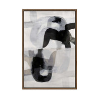 Interwoven Monochrome Shapes II | Framed Canvas