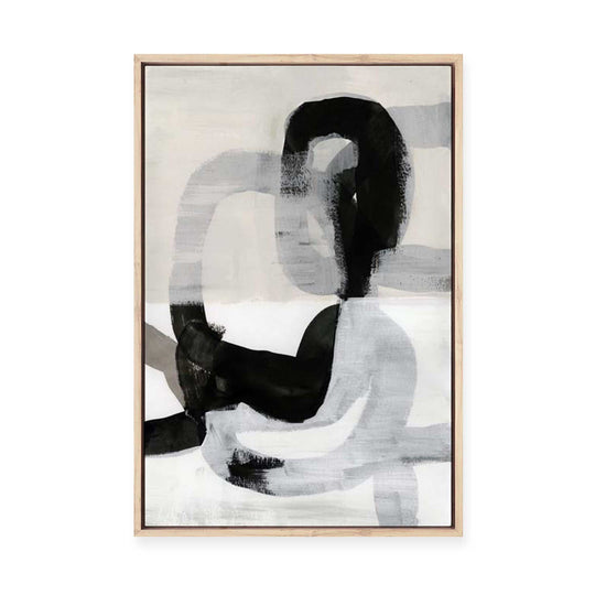 Interwoven Monochrome Shapes I | Framed Canvas
