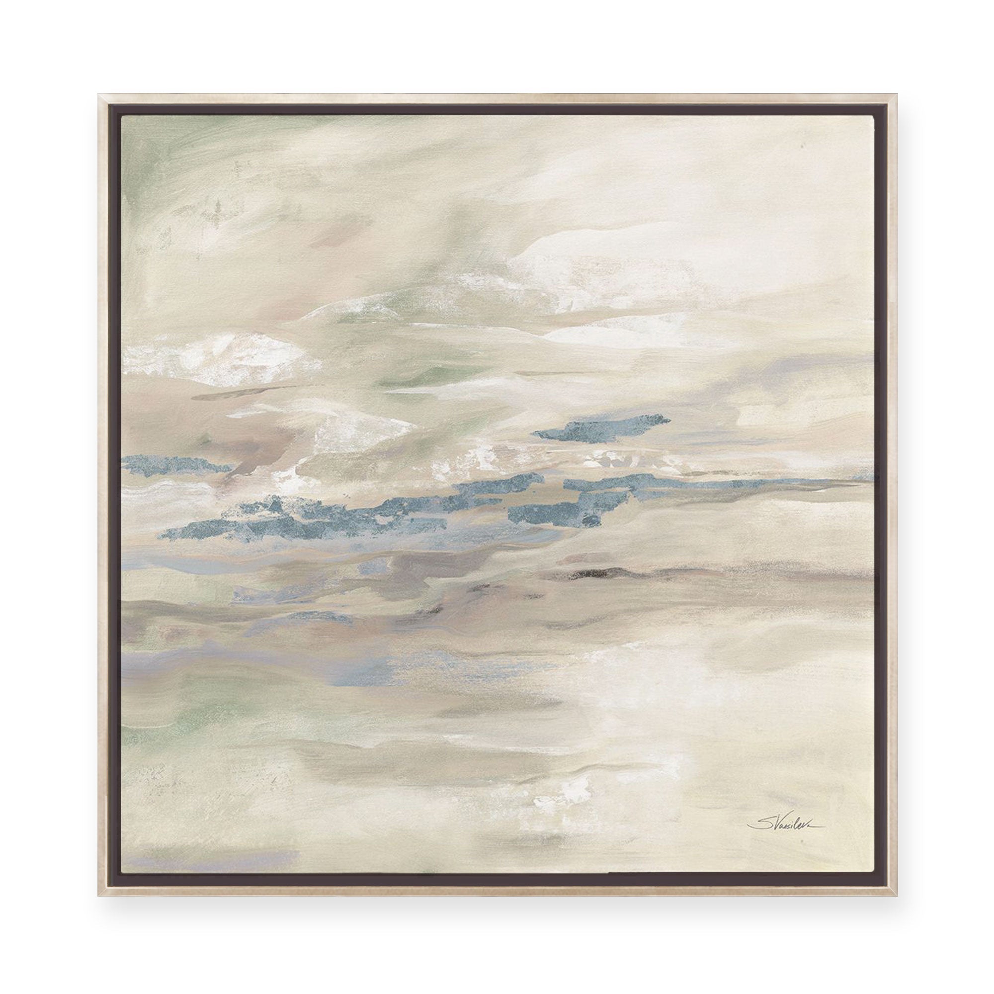 January Slopes | Blue | Framed Canvas