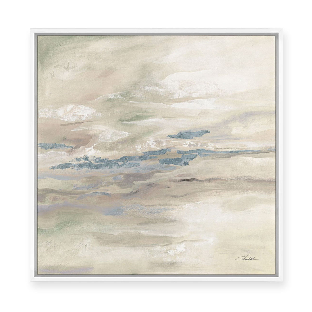 January Slopes | Blue | Framed Canvas