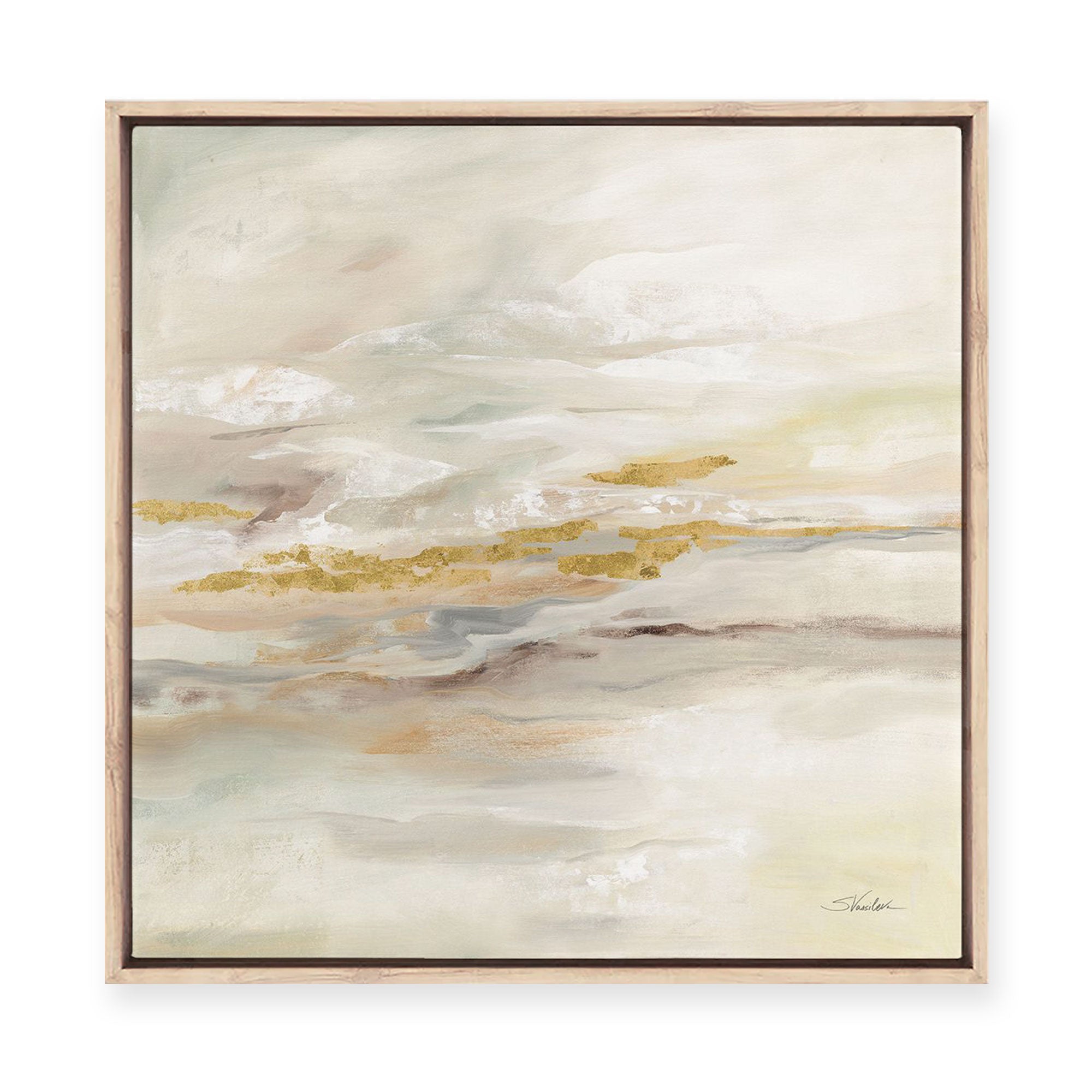 January Slopes | Gold | Framed Canvas
