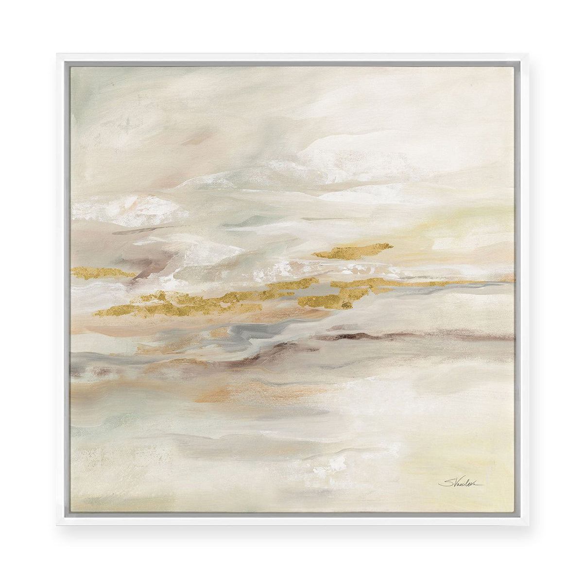 January Slopes | Gold | Framed Canvas