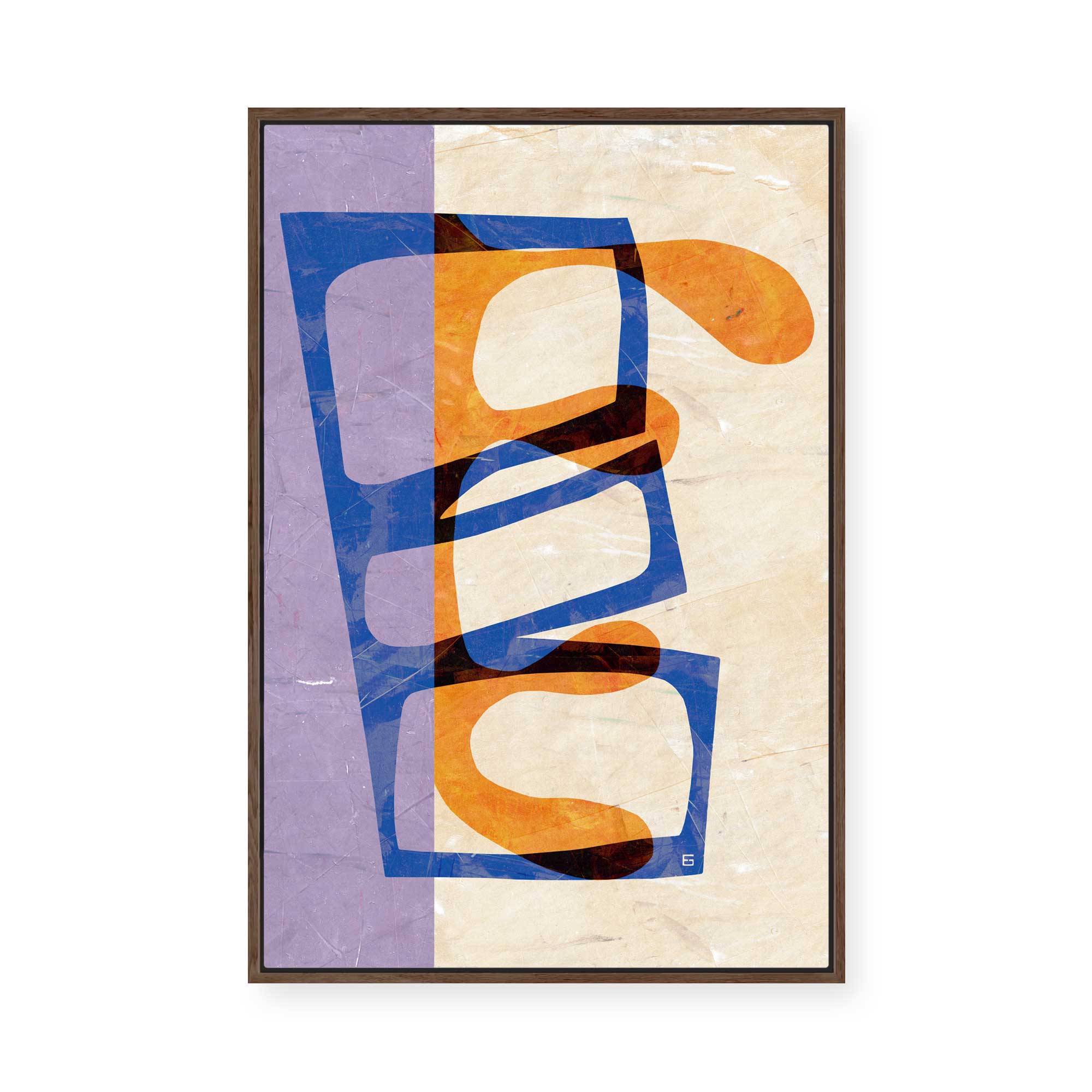 Layered Abstract Shapes | Framed Canvas