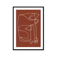 Line Art Abstract Terracotta I