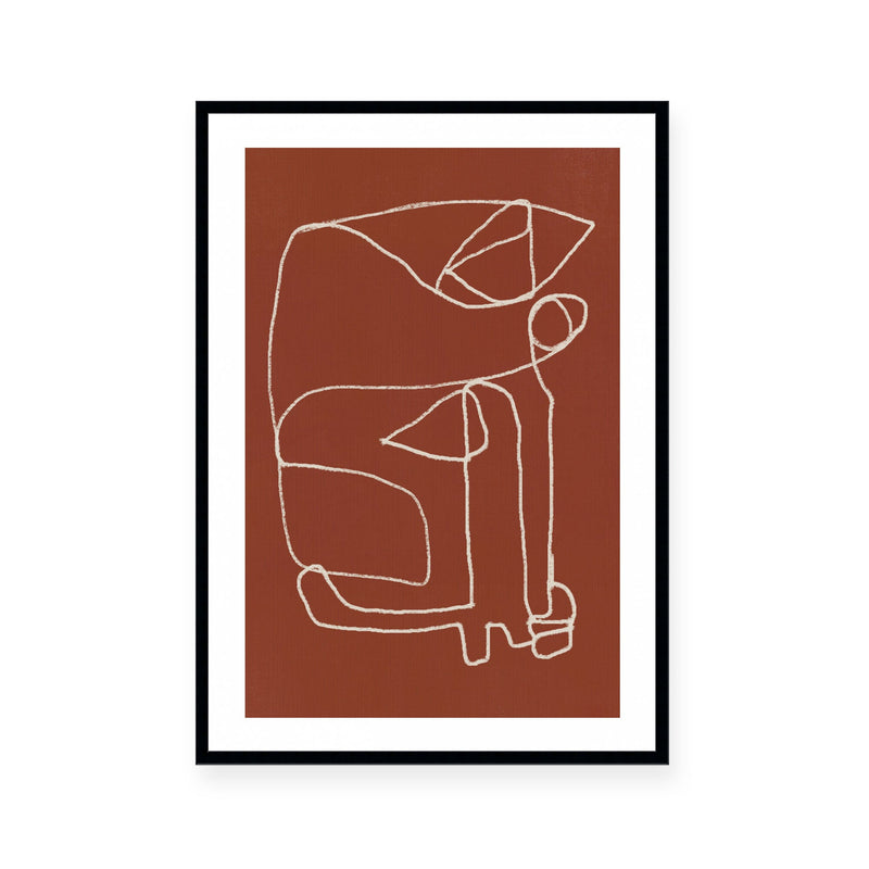 Line Art Abstract Terracotta I