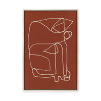 Line Art Abstract Terracotta I | Framed Canvas