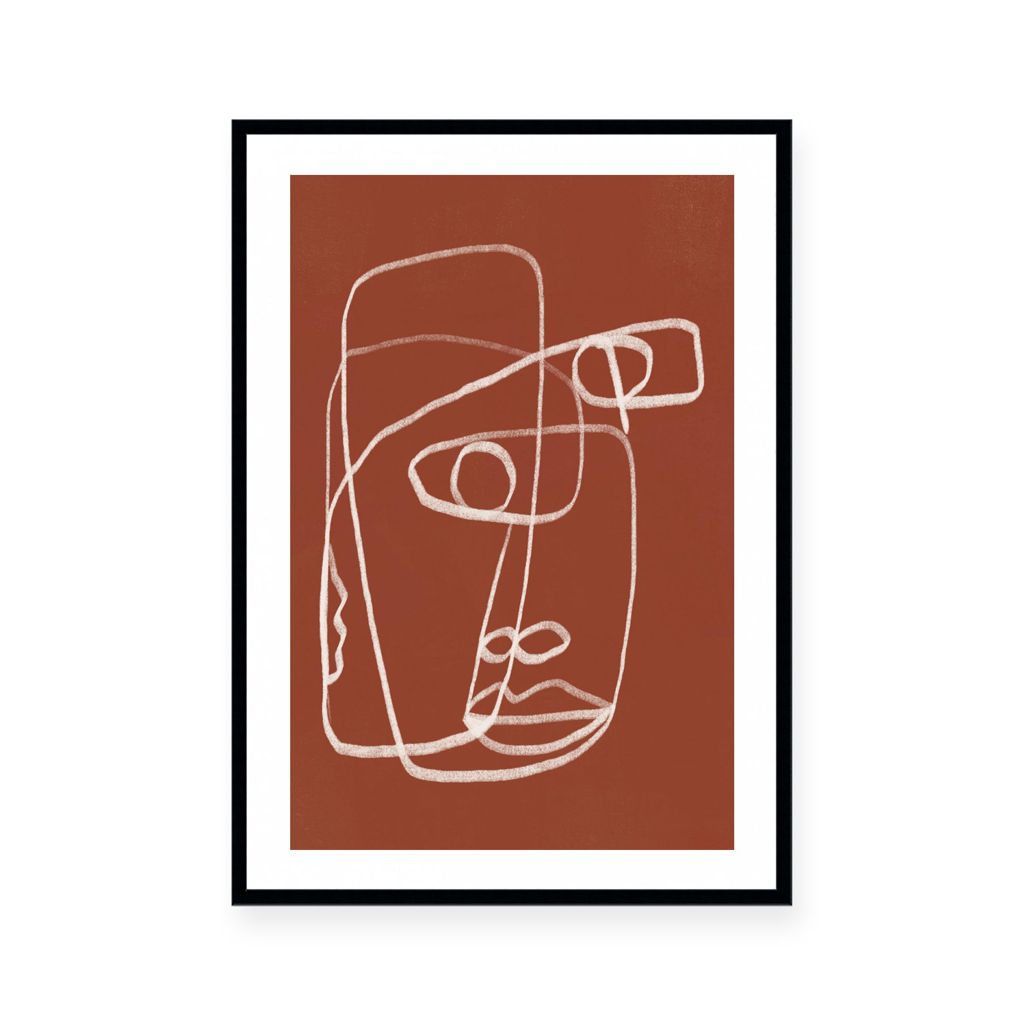 Line Art Abstract Terracotta II