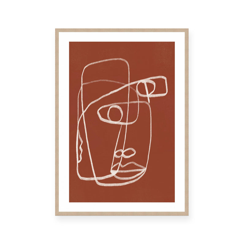 Line Art Abstract Terracotta II