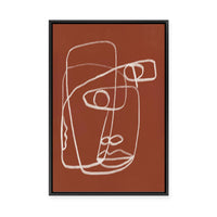 Line Art Abstract Terracotta II | Framed Canvas
