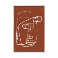 Line Art Abstract Terracotta II | Framed Canvas