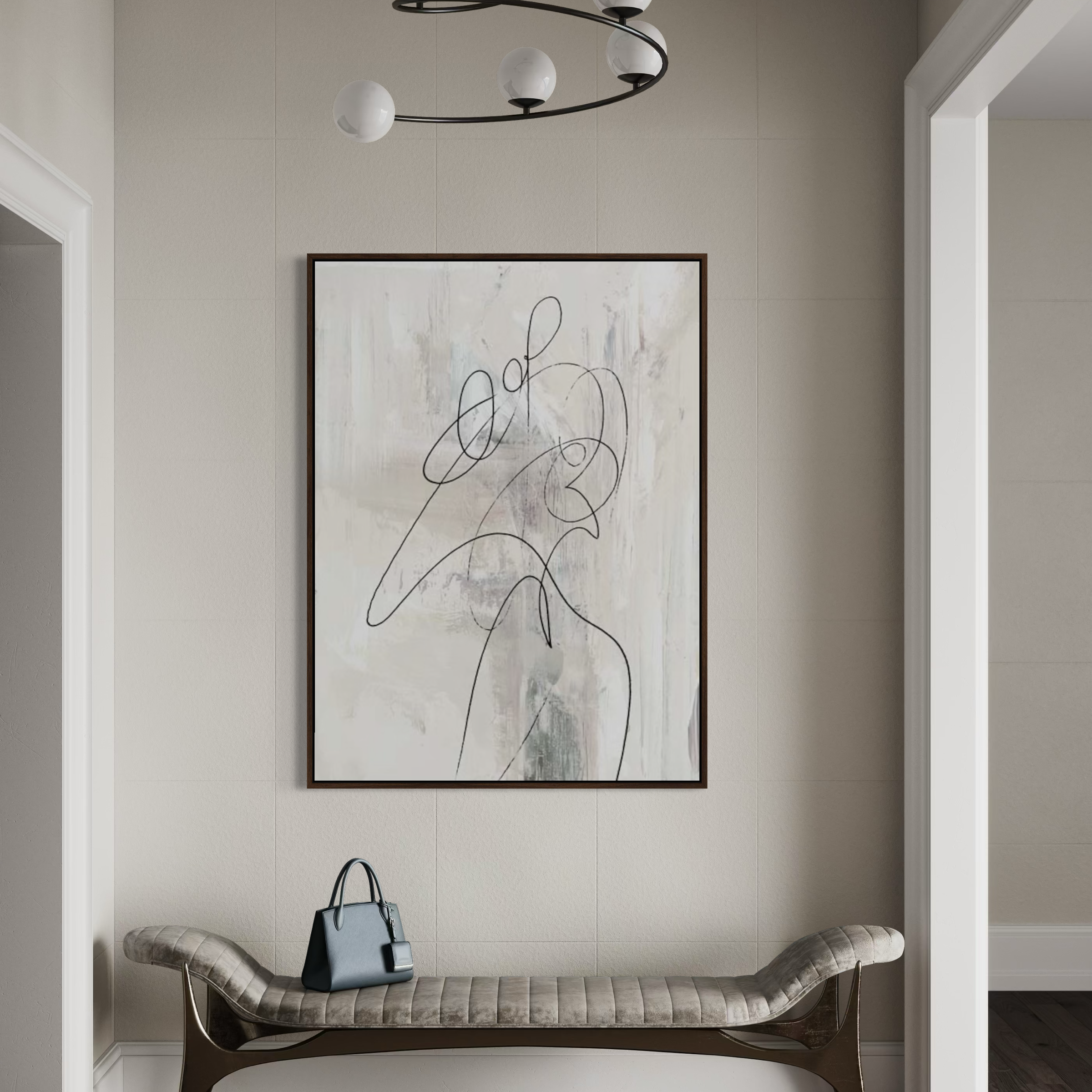 Lines of Serenity and Motion I | Framed Canvas