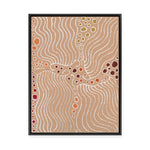Majardi Jukurrpa (Hairstring Belt/Skirt or Tassel Dreaming) – Mina Mina No.1 | Framed Canvas Print
