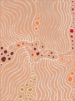 Majardi Jukurrpa (Hairstring Belt/Skirt or Tassel Dreaming) – Mina Mina No.1 | Framed Canvas Print