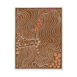 Majardi Jukurrpa (Hairstring Belt/Skirt or Tassel Dreaming) – Mina Mina No.2 | Framed Canvas Print