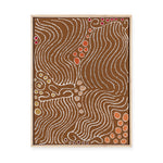 Majardi Jukurrpa (Hairstring Belt/Skirt or Tassel Dreaming) – Mina Mina No.2 | Framed Canvas Print