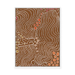 Majardi Jukurrpa (Hairstring Belt/Skirt or Tassel Dreaming) – Mina Mina No.2 | Framed Canvas Print