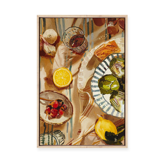 Mediterranean Lunch | Framed Canvas