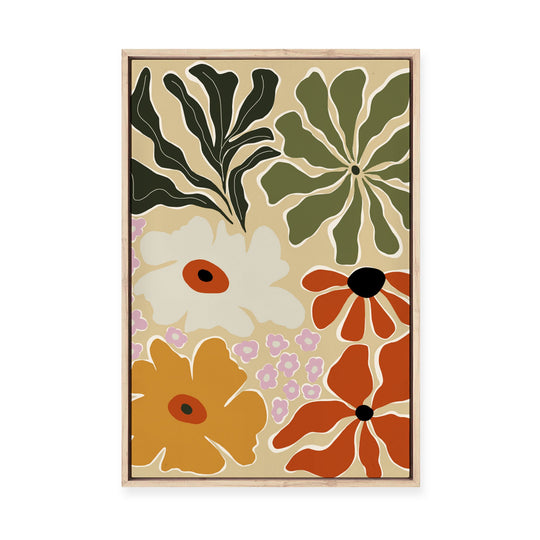 Mid Century Bouquet | Framed Canvas
