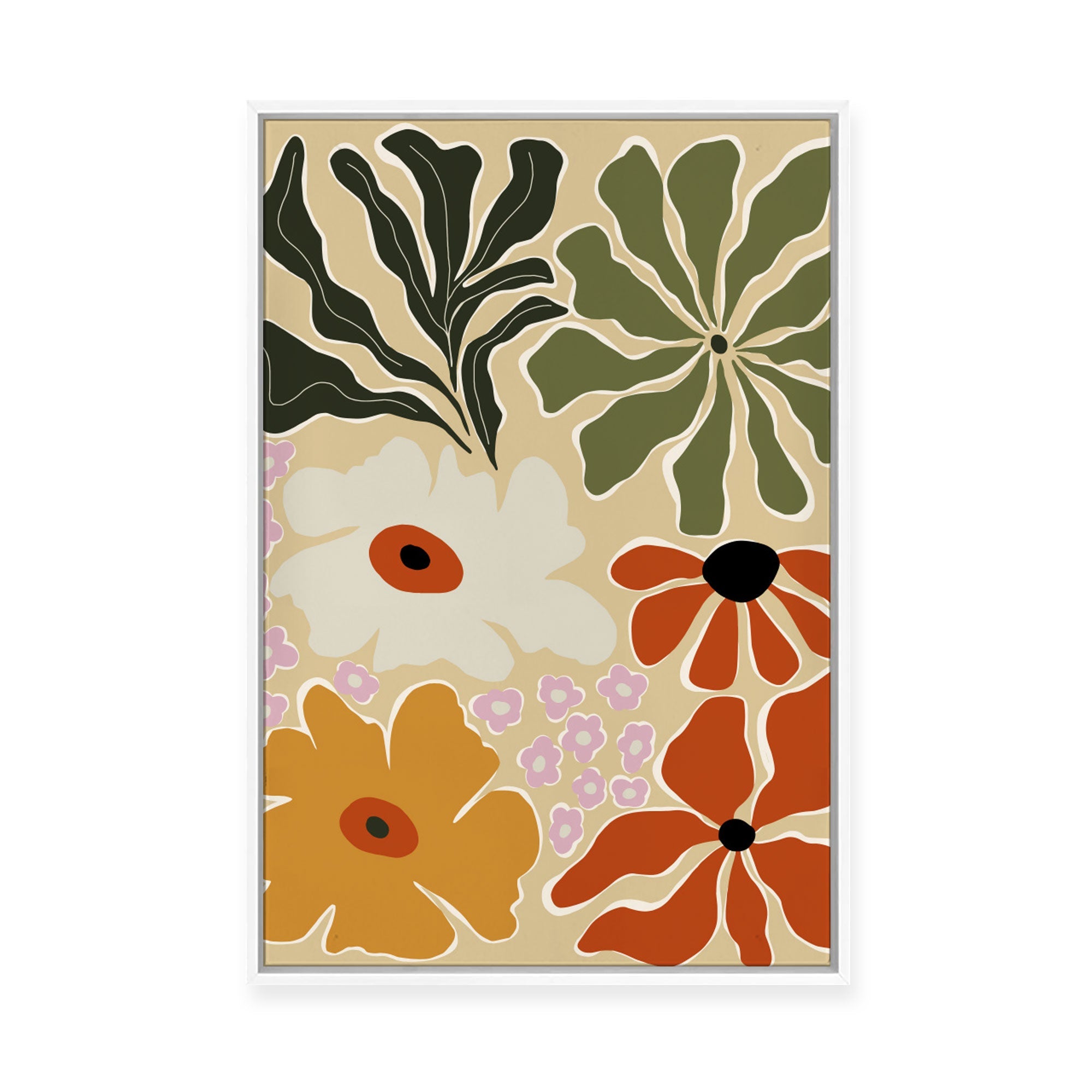 Mid Century Bouquet | Framed Canvas