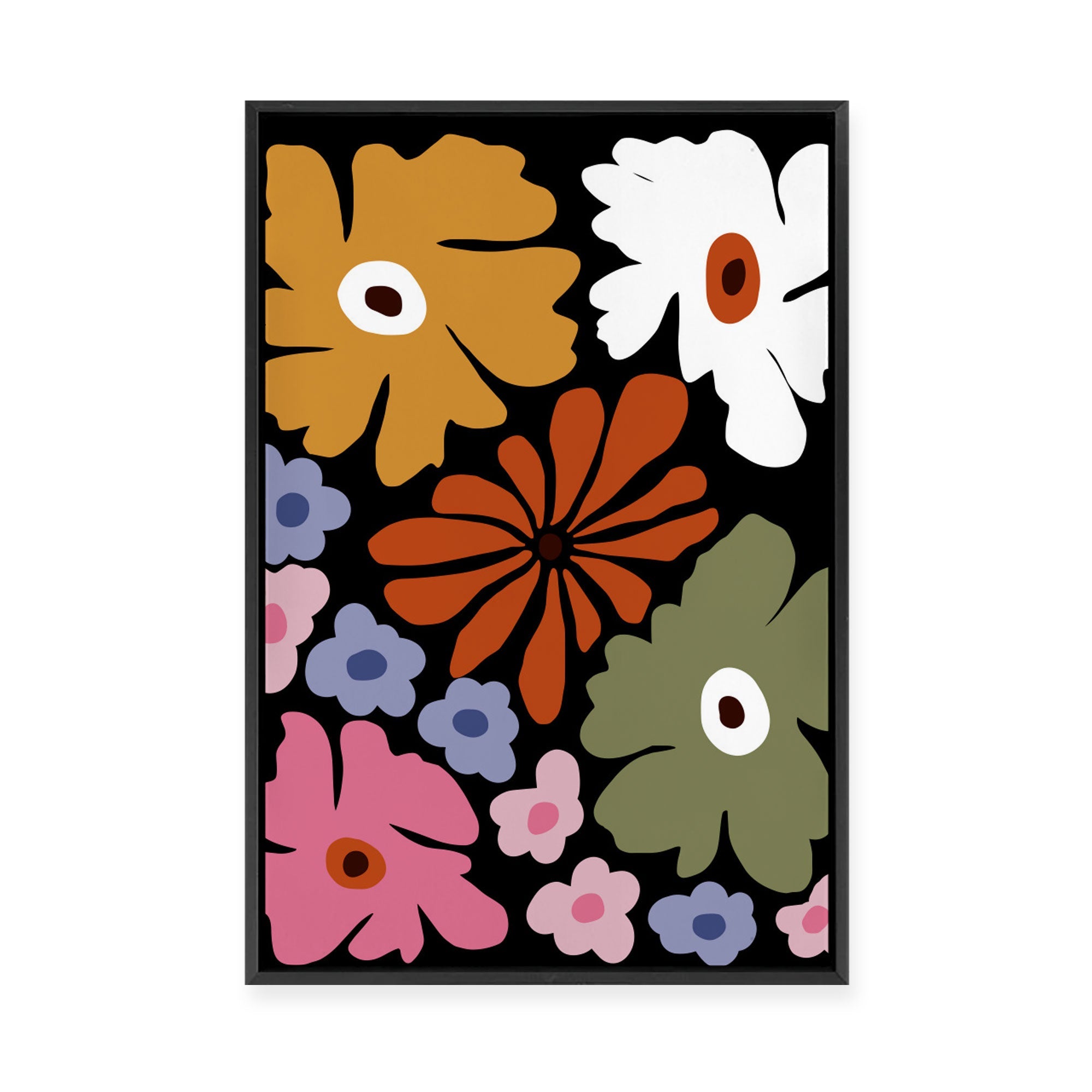 Mid Century Tropical Night | Framed Canvas