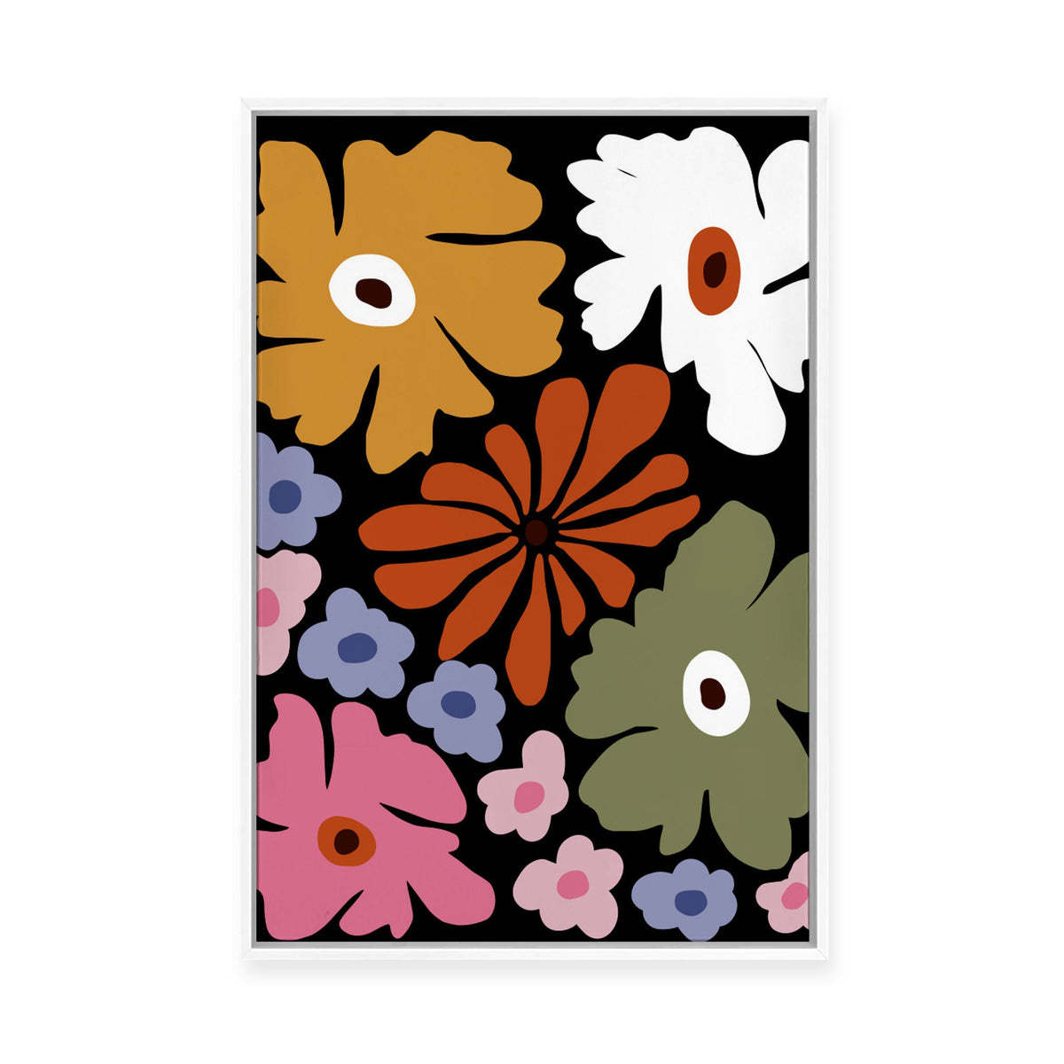 Mid Century Tropical Night | Framed Canvas