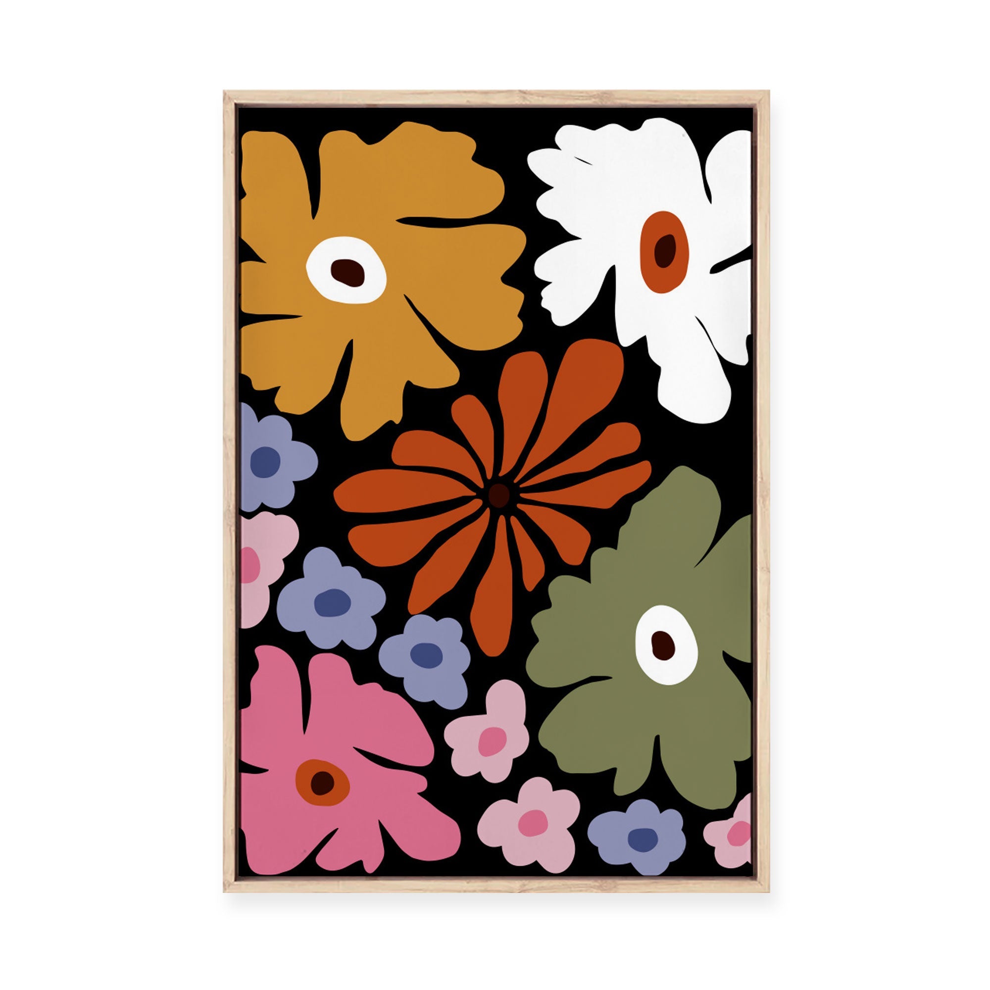 Mid Century Tropical Night | Framed Canvas