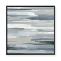 Misty Horizons in Quiet Grays | Framed Canvas