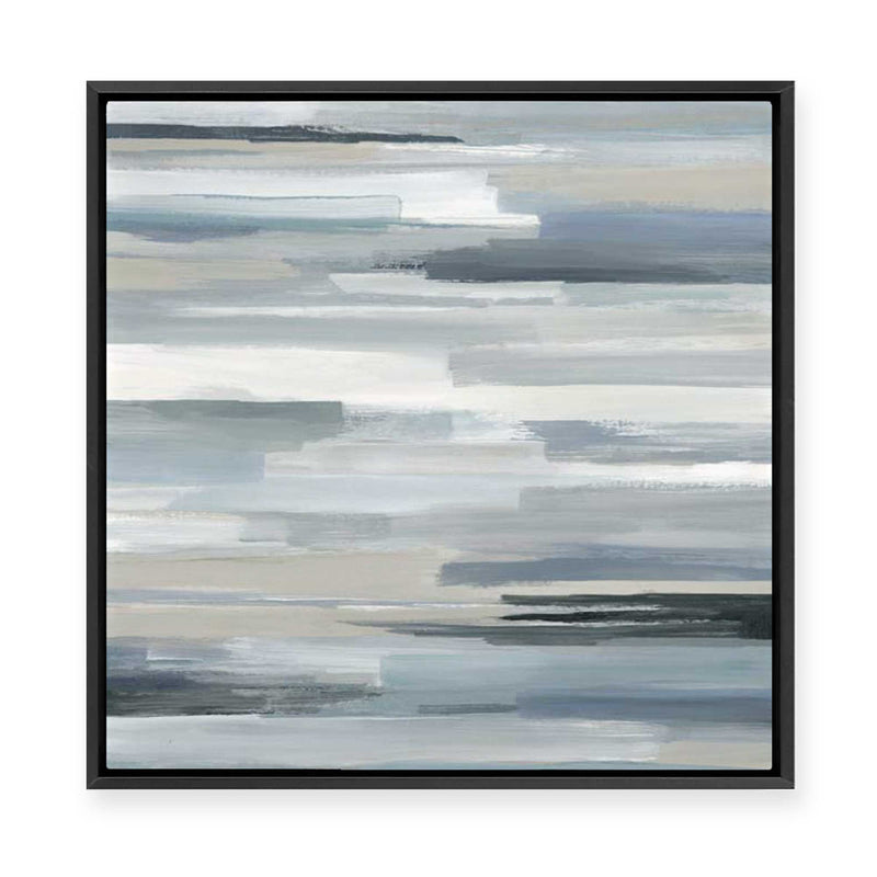 Misty Horizons in Quiet Grays | Framed Canvas