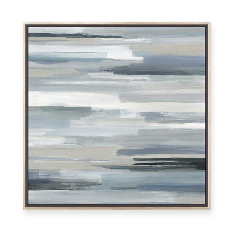 Misty Horizons in Quiet Grays | Framed Canvas
