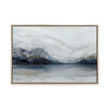 Misty Mountains Over Calm Water | Framed Canvas