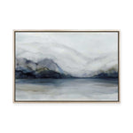 Misty Mountains Over Calm Water | Framed Canvas