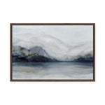 Misty Mountains Over Calm Water | Framed Canvas