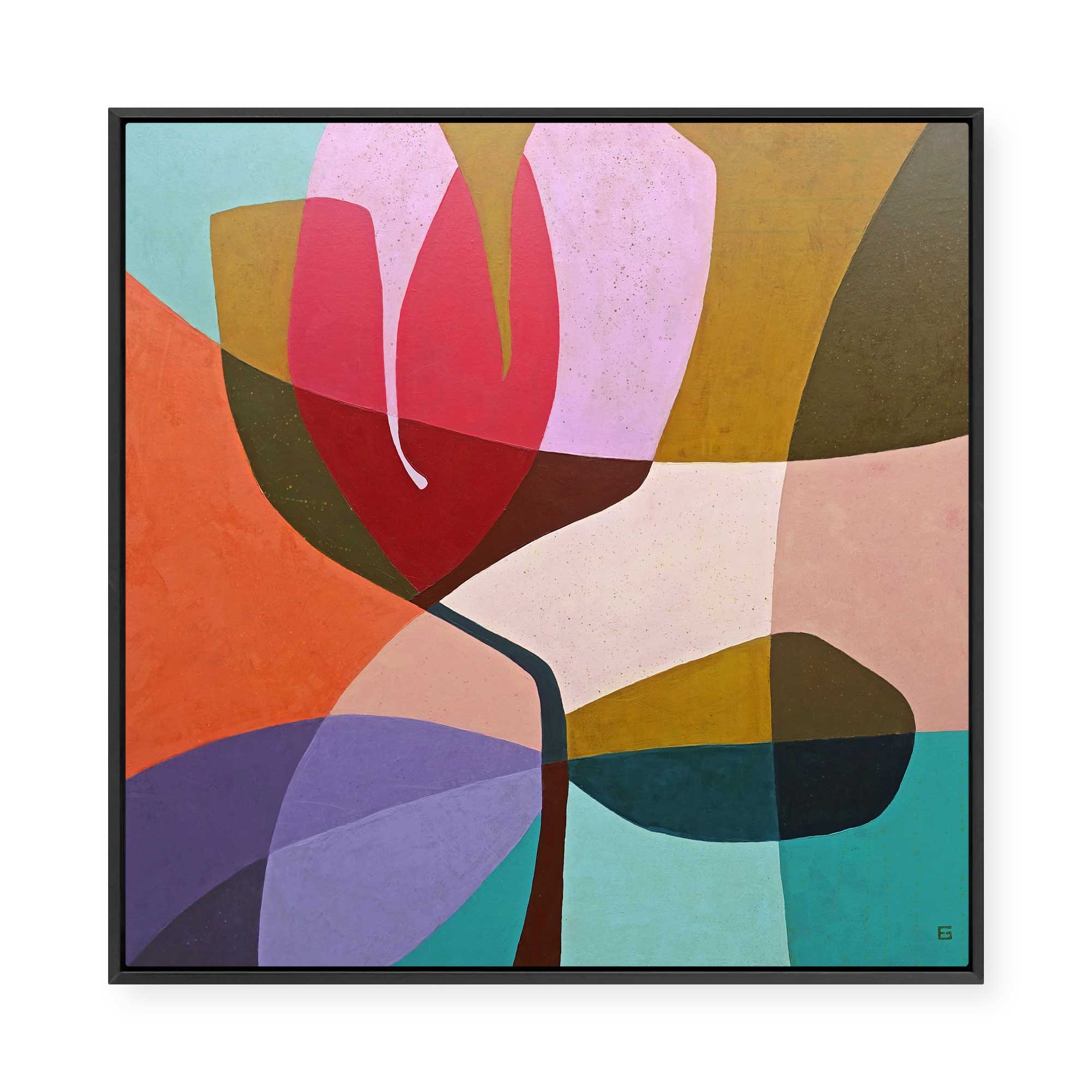 Modern Abstract Flower | Framed Canvas