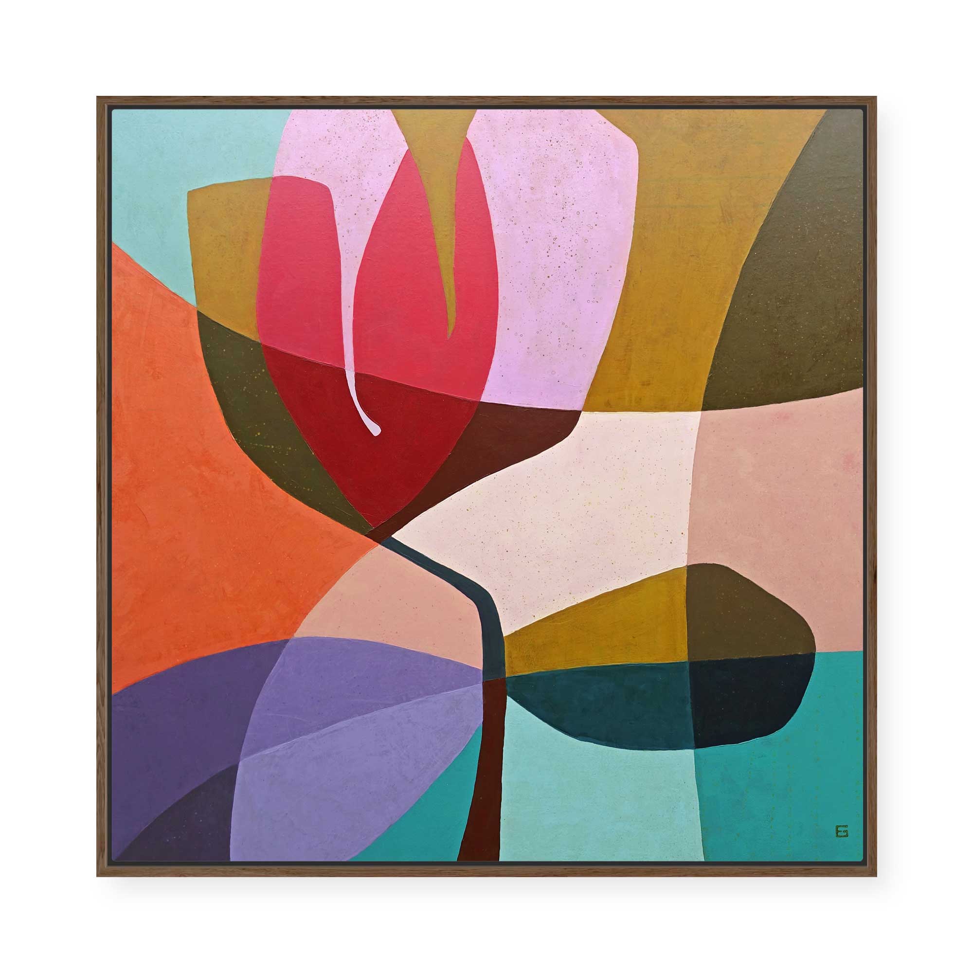 Modern Abstract Flower | Framed Canvas