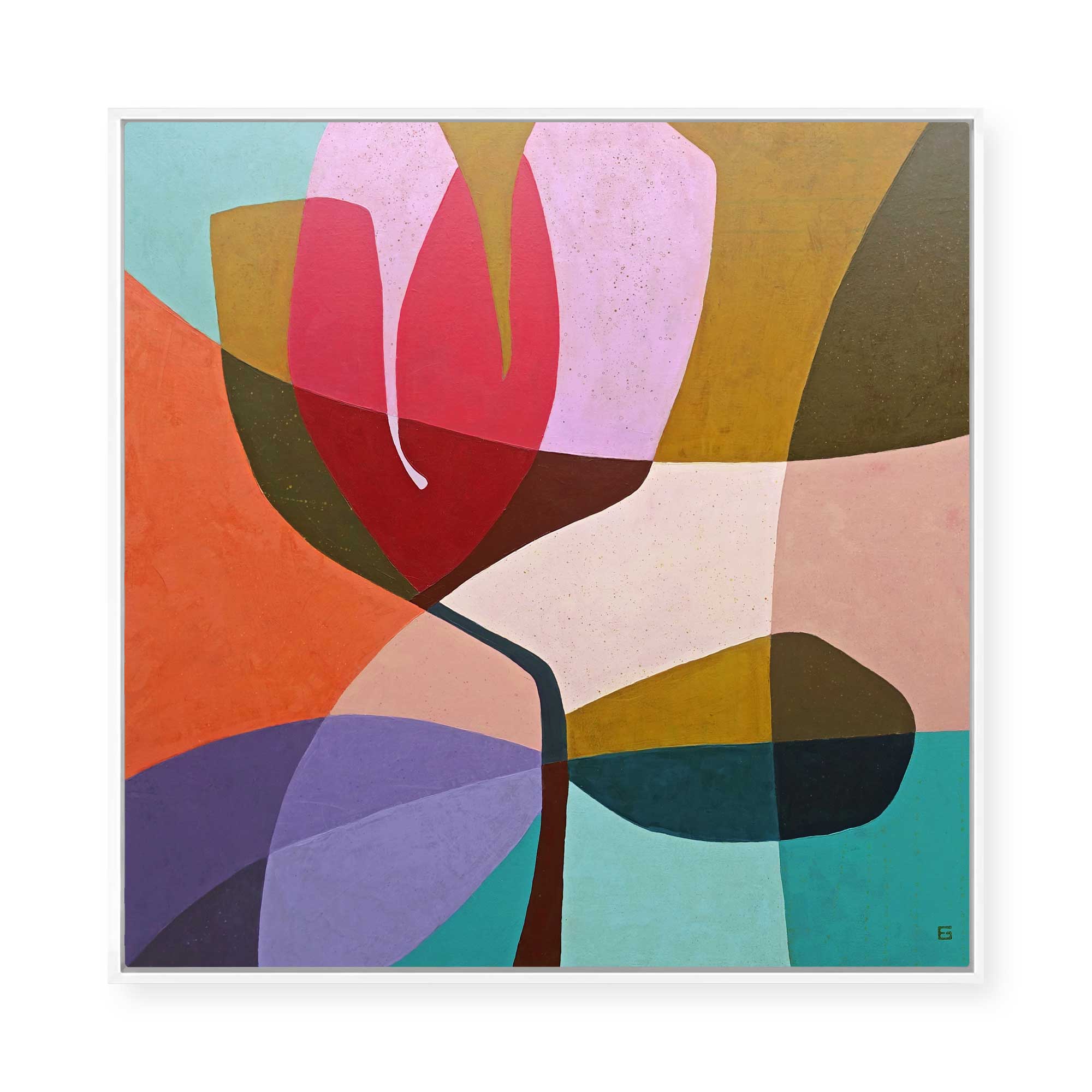 Modern Abstract Flower | Framed Canvas