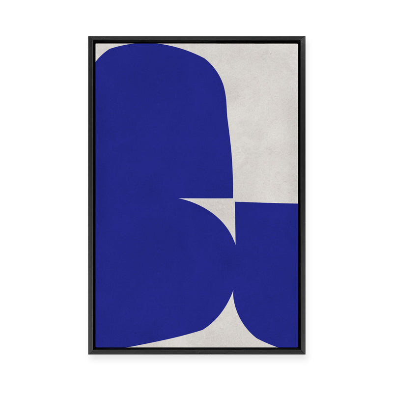 Modern Geometric in Cobalt V | Framed Canvas