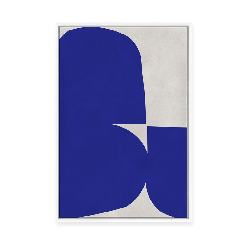 Modern Geometric in Cobalt V | Framed Canvas