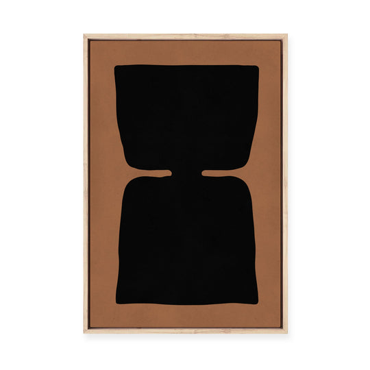 Modern Geometric in Tan V | Framed Canvas