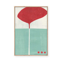 Modern Red Teal Shape | Framed Canvas