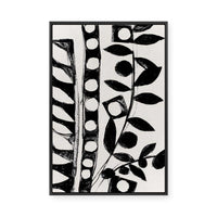 Monochrome Botanical Patterns II | Framed Canvas
