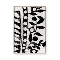 Monochrome Botanical Patterns II | Framed Canvas