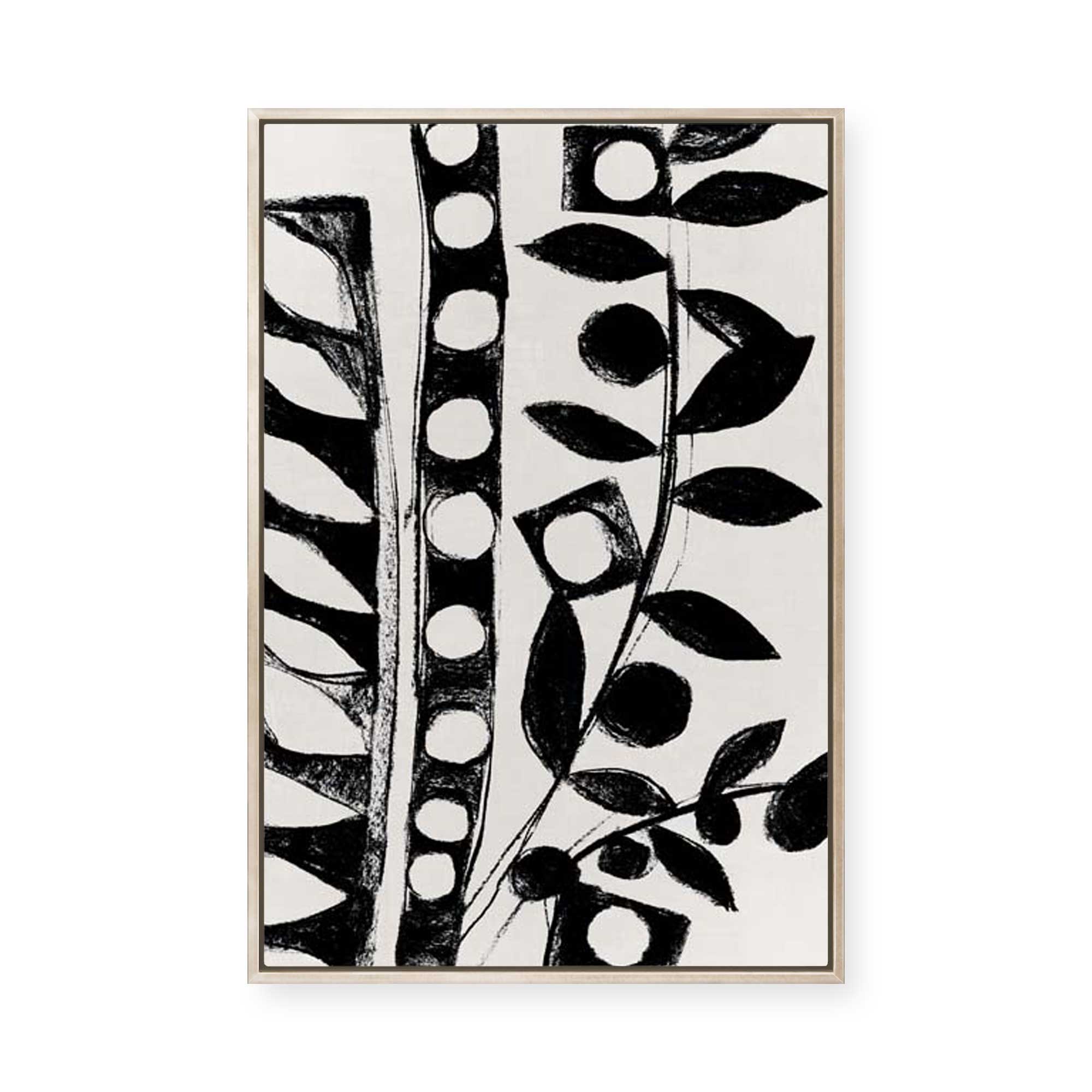 Monochrome Botanical Patterns II | Framed Canvas