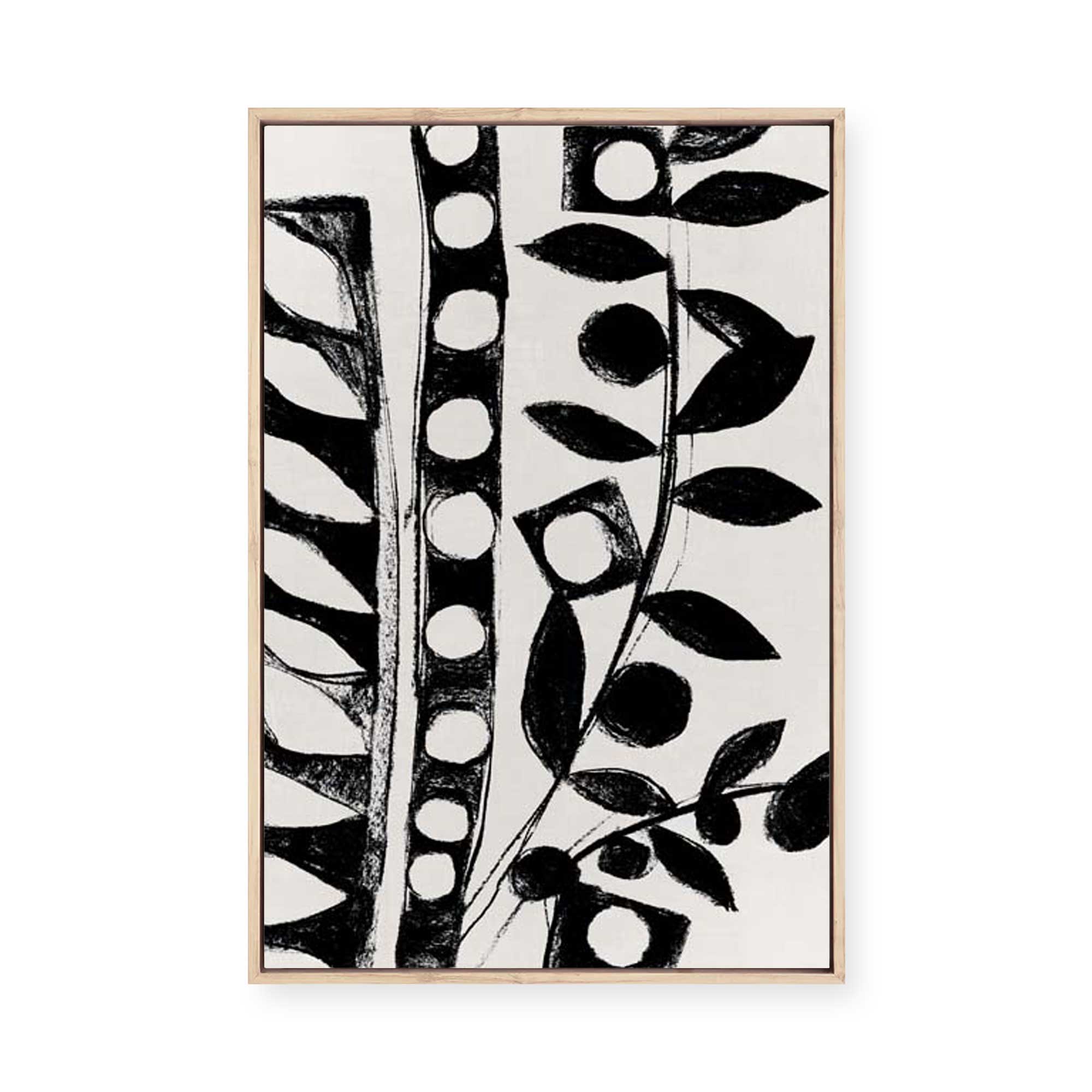 Monochrome Botanical Patterns II | Framed Canvas