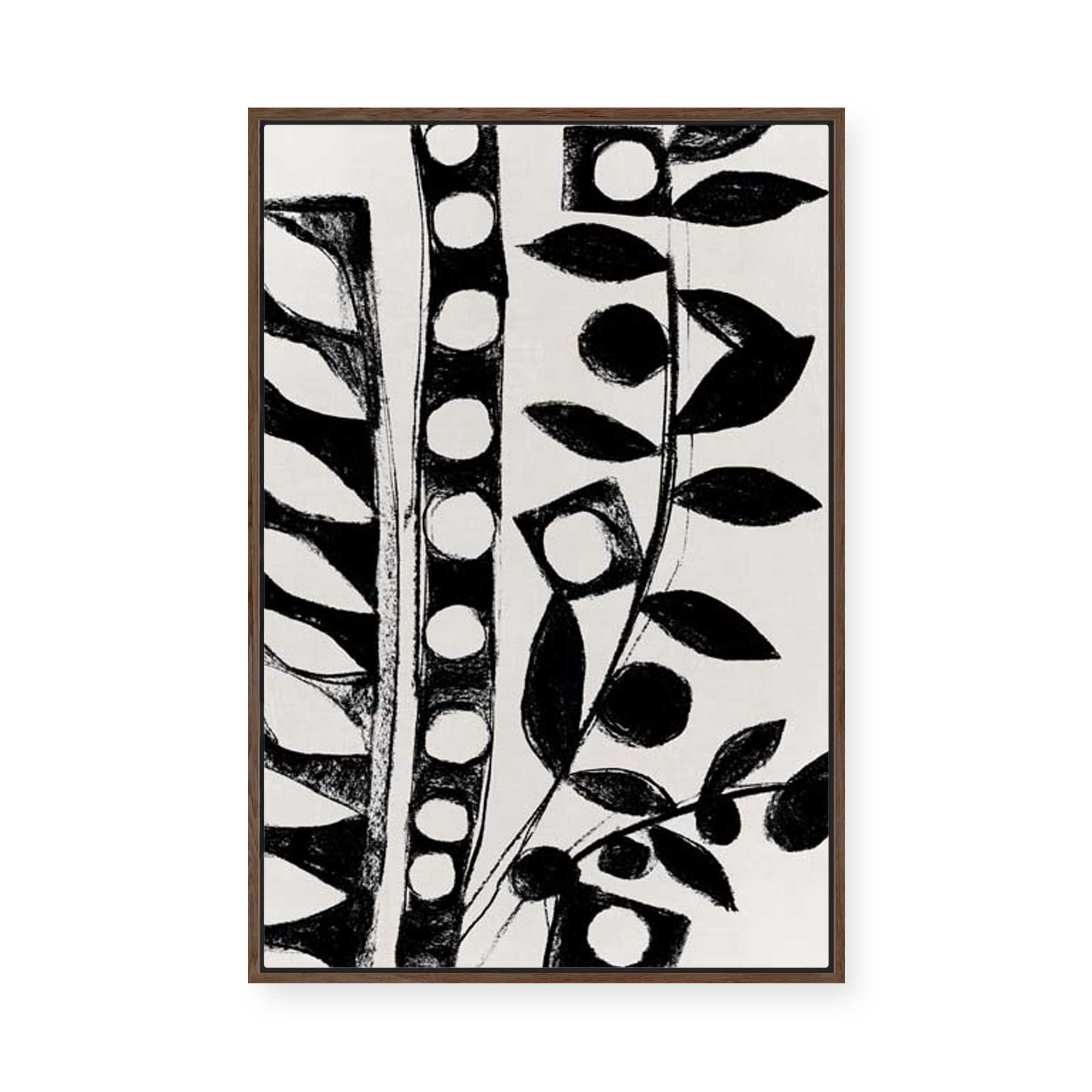 Monochrome Botanical Patterns II | Framed Canvas