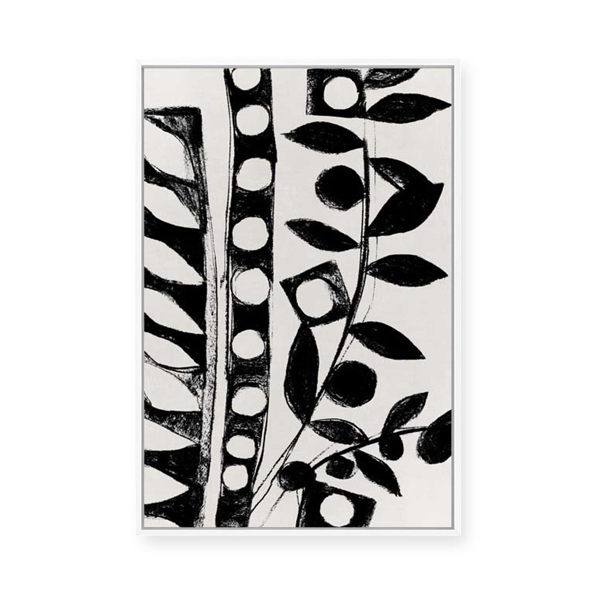 Monochrome Botanical Patterns II | Framed Canvas